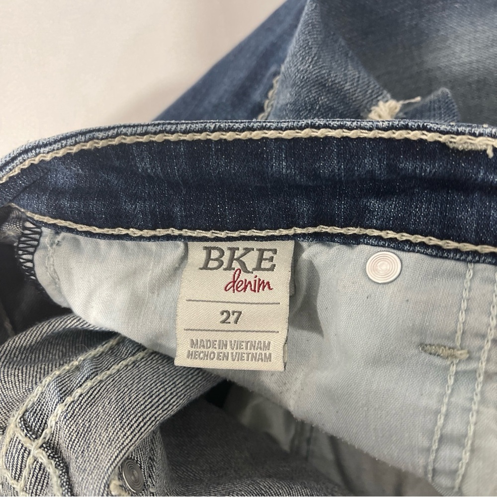 BKE Women's Size 27 Stella  Distressed Denim Jean Shorts Frayed, Grunge - Picture 7 of 8